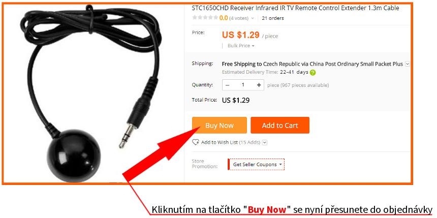 Objednanie externého prijímača 8